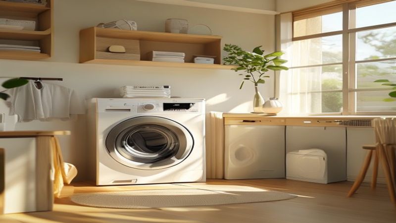 ヒートポンプ式乾燥機を購入前に比較しているランドリールームのイメージ