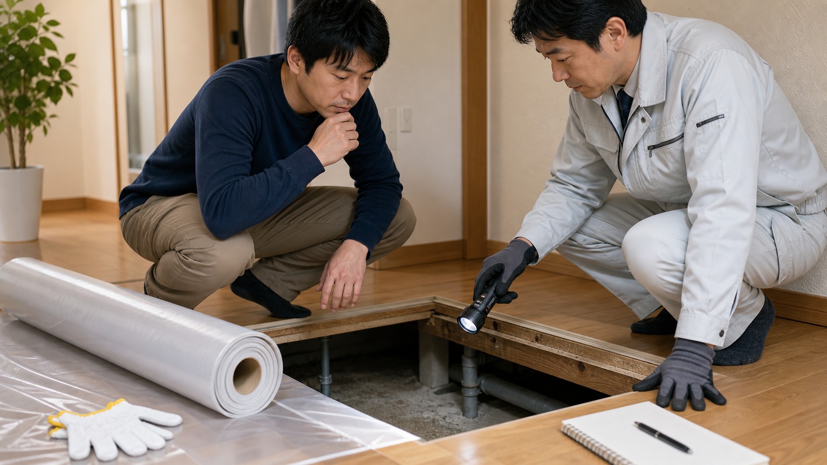 床下防湿シートを敷く前に確認したい湿気戻り・換気・施工範囲の落とし穴