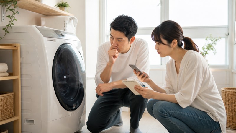 ニトリのドラム式洗濯機を比較検討するイメージ