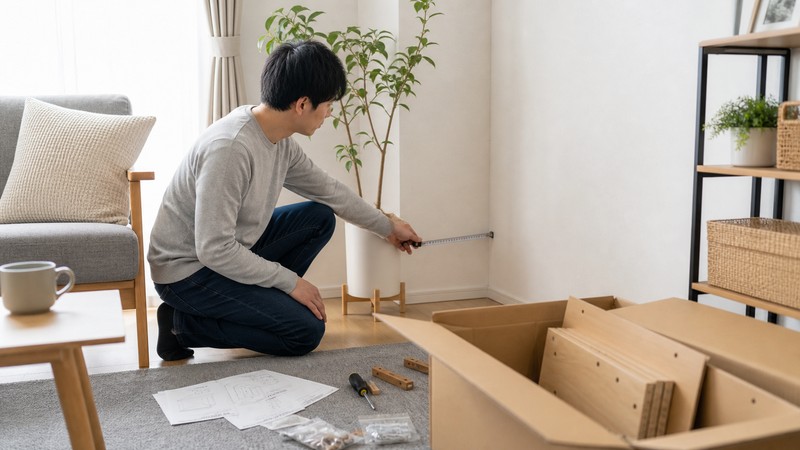 家具350のデメリットや注意点を確認しているイメージ