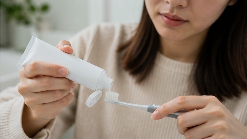 炭酸歯磨き粉の使い勝手を確認するイメージ