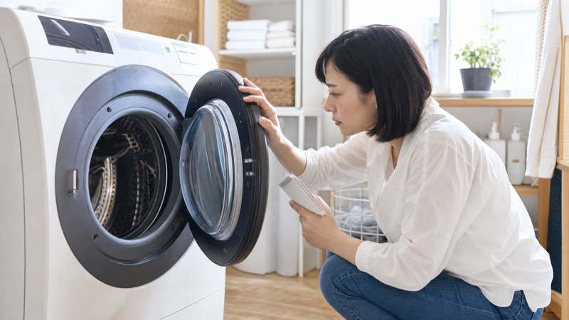 洗濯機の使い勝手を確認するイメージ