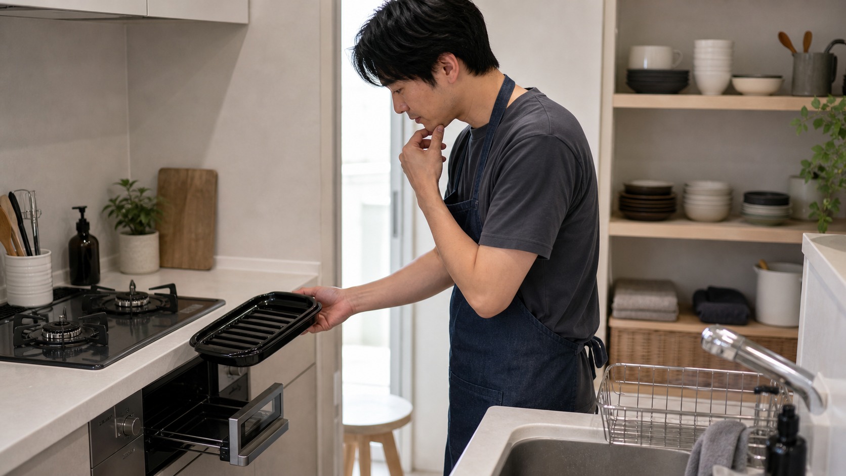 ココットプレートが自分に合うか判断しているイメージ