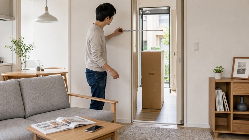 家具350が自分に合うか判断しているイメージ