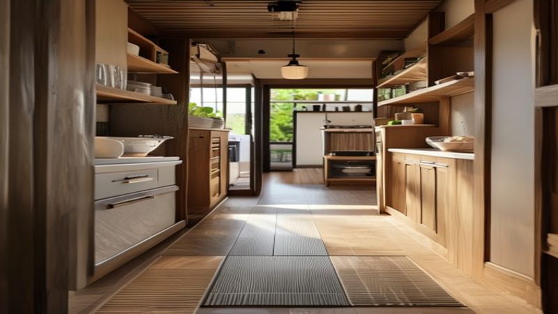 食器棚の引き出しタイプが自分に合うか判断しているイメージ