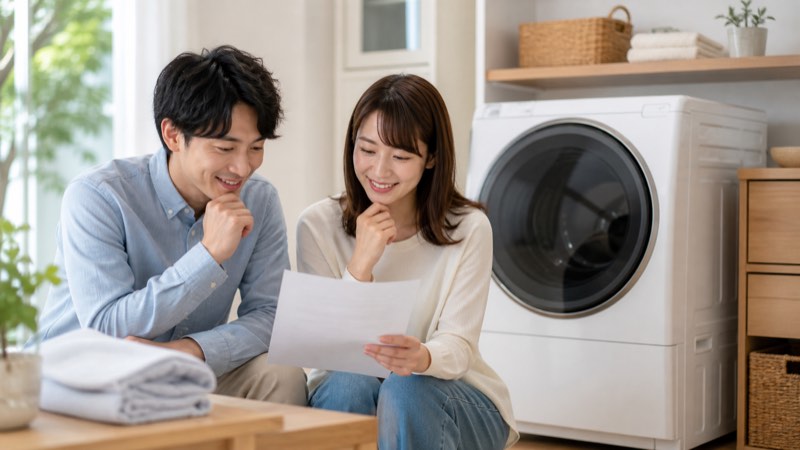 比較して納得したうえで洗濯機を選ぶイメージ