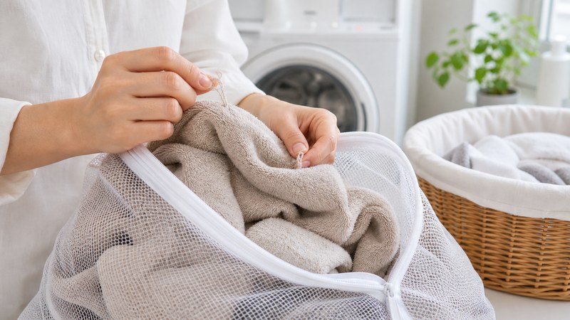 エアーかおるの洗濯方法やパイル抜けを確認するイメージ