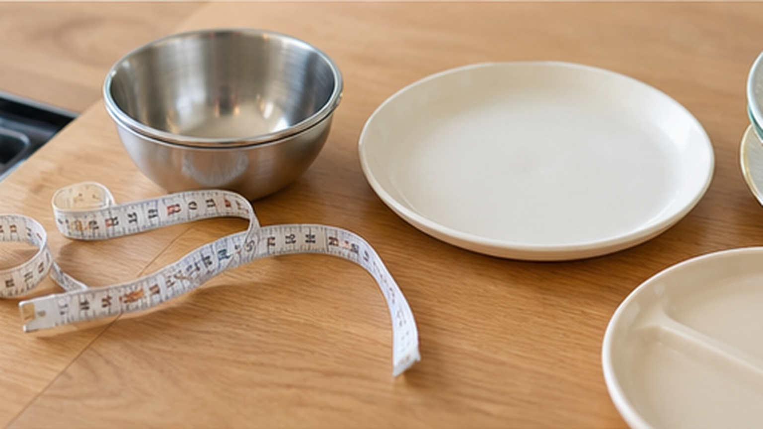 メラミン食器と他素材を購入前に比較する様子